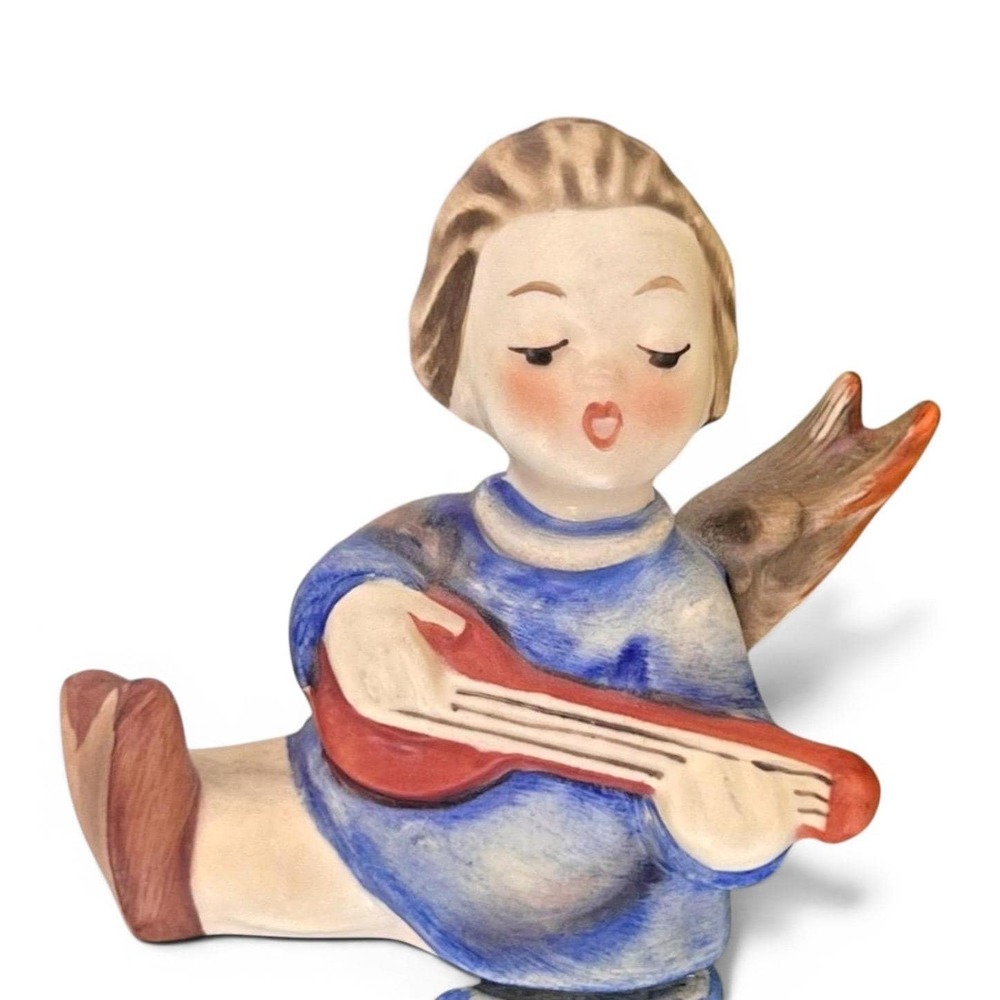 Vintage Goebel Hummel 238A Angel with Lute TMK5 West Germany Angel Trio Figurine